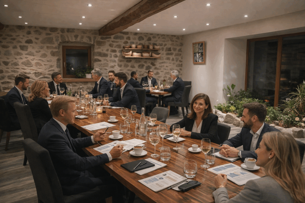Dîner d'affaires séminaire résidentiel
