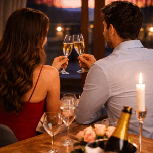 Séjour week-end en amoureux dîner au restaurant avec Champagne, nuit en chambre d'hôtes et petit déjeuner proche Lyon - Loire - Rhône-Alpes